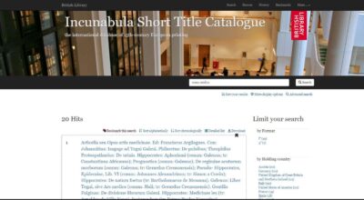 La Biblioteca Medica Statale entra nella Incunabula Short Title Catalogue (ISTC)