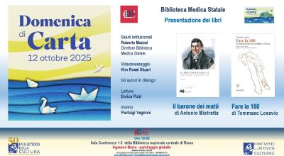 Domenica di Carta 2025 – Apertura straordinaria – Presentazione dei libri “Il barone dei matti” di Antonio Mistretta e “Fare la 180” di Tommaso Losavio