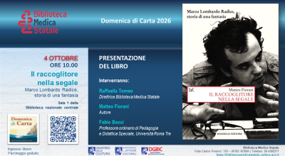 Giornate Europee del Patrimonio 2026  – Presentazione del libro “Il RACCOGLITOE NELLA SEGALE. Marco Lombardo Radice, storia di una fantasia” di Matteo Fiorani