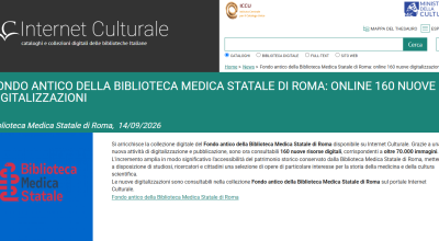 Fondo antico della Biblioteca Medica Statale di Roma: online 160 nuove digitalizzazioni